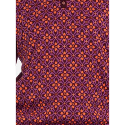 Foto van ATO Berlin | Polo Enky bio katoen met aubergine en oranje retro patroon
