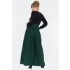 Afbeelding van Voodoo Vixen | Groene dames pantalon met extra wijde pijpen, hoge taille en bretels