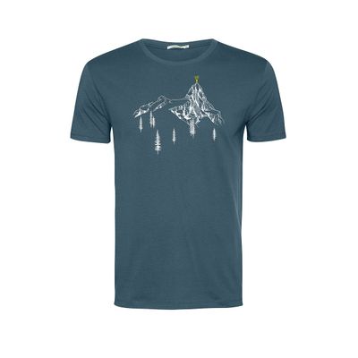 Green Bomb | T-shirt Bike destination print, blauw bio katoen