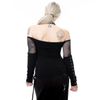 Afbeelding van Chemical Black | Gothic top Waneta, met halsbandje openingen en corset-details