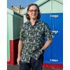 Afbeelding van Run & Fly | Overhemd met korte mouw Green Seas print, met octopus