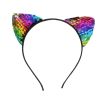 Afbeelding van Zacharia | Haarband met regenboog pailletten kattenoren