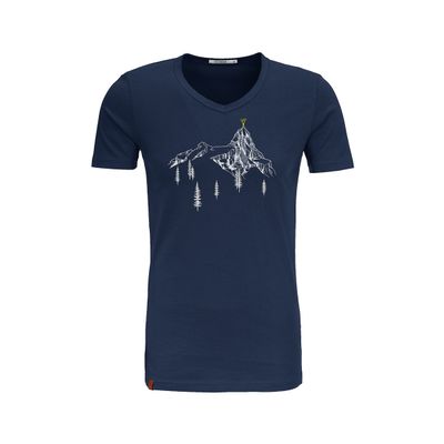 Green Bomb | T-shirt Bike destination, blauw bio katoen
