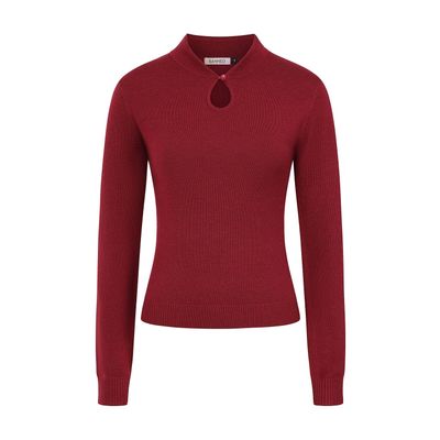 Foto van Banned | Bordeaux jumper met key-hole halslijn, Queensize