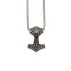 Afbeelding van Zacharia | Halsketting met Keltische hanger Thor's Hammer, Rhodium