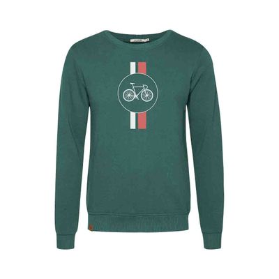 Foto van Green Bomb | Trui sweater Bike Highway, jungle green bio katoen
