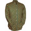 Afbeelding van Chenaski | Mao kraag retro overhemd, asian patroon turquoise