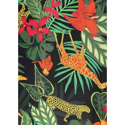 Foto van Collectif | Maxi jurk Juliette met jungle bloemen en dieren