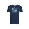 Afbeelding van Green Bomb | T-shirt windsurf cliff, navy blauw bio katoen