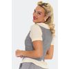 Afbeelding van Voodoo Vixen | Grijs wit gestreept dames gilet met knoopsluiting
