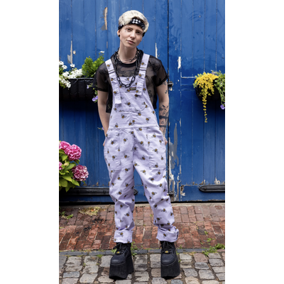 Run & Fly | Tuinbroek lavender bees, zacht lila met all-over bijtjes print