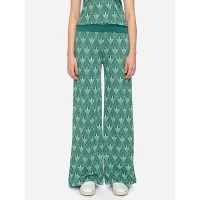 Foto van ATO Berlin | Soepele broek Ereski met lichtgroen Jacquard print