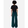 Afbeelding van ATO Berlin | Hoge taille broek Lacy met wijde pijpen, zee-groen fluweel