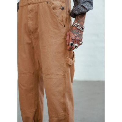 Foto van Chet Rock | Bruine heren tuinbroek Stan, met front pocket en steekzakken