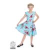 Afbeelding van Kinderjurk, Royal ballet baby blue met bloemen