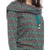 Afbeelding van ATO Berlin | Fee, Turquoise trui met jacquard patroon en ruime capuchon kraag