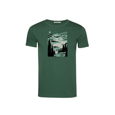 Foto van Green Bomb | T-shirt Nature lakeside, groen bio katoen