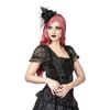 Afbeelding van Sinister | Top Autumn, zwart fluweel, een corset detail en kanten kapmouwen