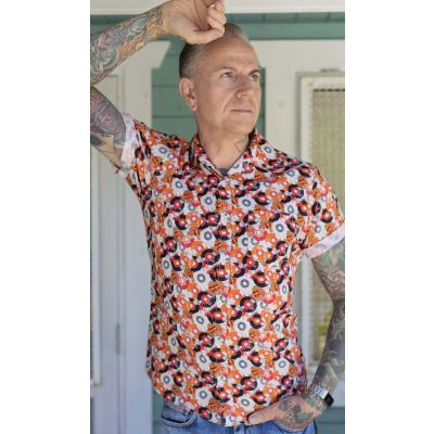 Run & Fly | Overhemd met korte mouw, Vinyl Record oranje