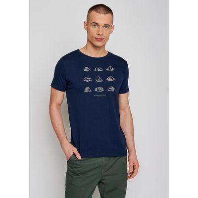Foto van Green Bomb | T-shirt Outdoor freak, navy blauw bio katoen