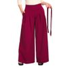 Afbeelding van Banned | Diamond pantalon Burgundy met extra wijde pijpen en schouderbanden