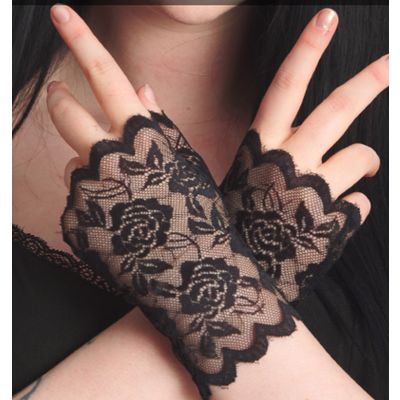 Foto van Banned | Kanten Gothic vingerloze handschoentjes, Ramona
