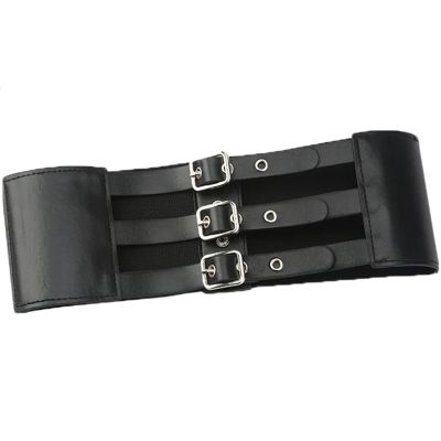Foto van Zacharia | Gothic punk riem met elastiek, straps met 3 gespen