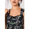 Afbeelding van Hell Bunny | Corset top Romance Noire met rozen en sweetheart halslijn