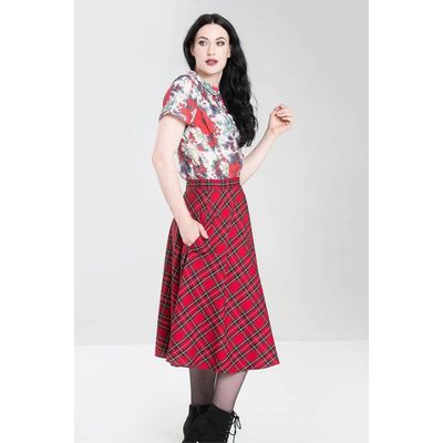 Foto van Hell Bunny | Jaren 50 swing-rok Irvine van rode tartan