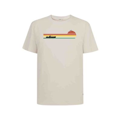 Foto van Green Bomb | T-shirt Nature canoe river, creme wit bio katoen