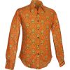 Afbeelding van Chenaski | overhemd Seventies Wallpaper-Flower oranje, groen, turquoise
