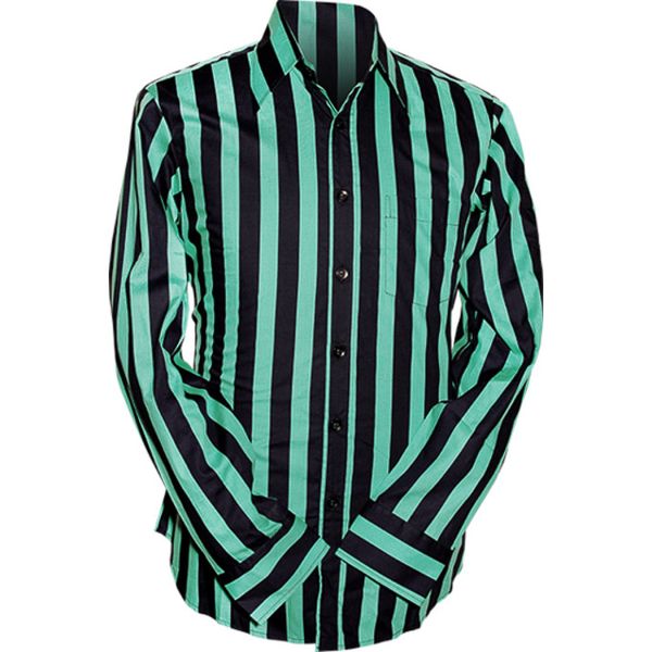 Chenaski | Retro gestreept overhemd, mint navy