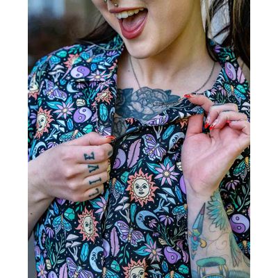Foto van Run & Fly | Jumpsuit Zwart met Boho psychedelic print