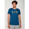 Afbeelding van Green Bomb | T-shirt Lifestyle shark beach, blauw bio katoen