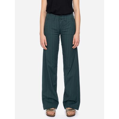 ATO Berlin | Pantalon Lilia, pine groen met mint pinstripe