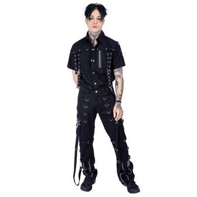 Foto van Vixxsin | Industrial broek Azriel, zwart met D-ringen, gespen en clip-band​en