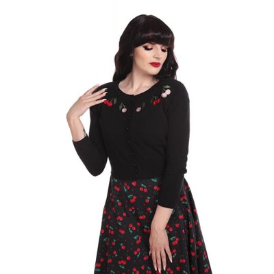 Collectif | Cardigan Jessie, Charming Cherry, zwart