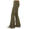 Afbeelding van Run & Fly | Pantalon met wijde pijpen van groene tartan