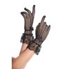 Afbeelding van Banned | Amal zwarte fishnet met kant, Gothic handschoentjes