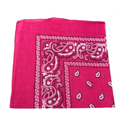 Onkar | Bandana haarband en sjaal met paisley patroon, Fuchsia