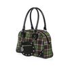 Afbeelding van Banned | Gothic punk schoudertas groen roze tartan