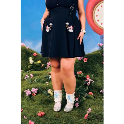 Foto van Hell Bunny | Pinafore rok Love-a-Lot met regenboogwolkjes met Starbuddy