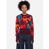 Afbeelding van ATO Berlin | Trui Sindri rood met multi kleurig retro patroon