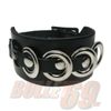 Afbeelding van Bullet69 | Brede leren armband met rivet en eyelet ringen