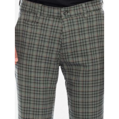 Foto van ATO Berlin | Pantalon Jorjo met modern olijfgroen ruitjes patroon