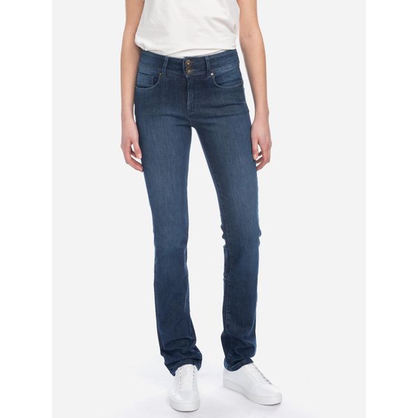 ATO Berlin | Jeans Jackie Vanu Blauwe denim met used wassing