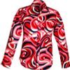 Afbeelding van Chenaski | overhemd Seventies Colourful Waves creme, black, red, rose