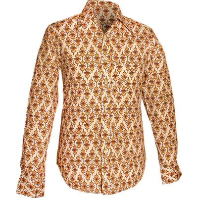 Foto van Chenaski | overhemd Seventies Blossom creme, bruin, geel