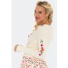 Afbeelding van Voodoo Vixen | Vintage inspired cardigan, creme floral cherry borduursels
