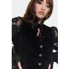 Afbeelding van Jawbreaker | Korte zwarte ribcord gilet top met knoopsluiting